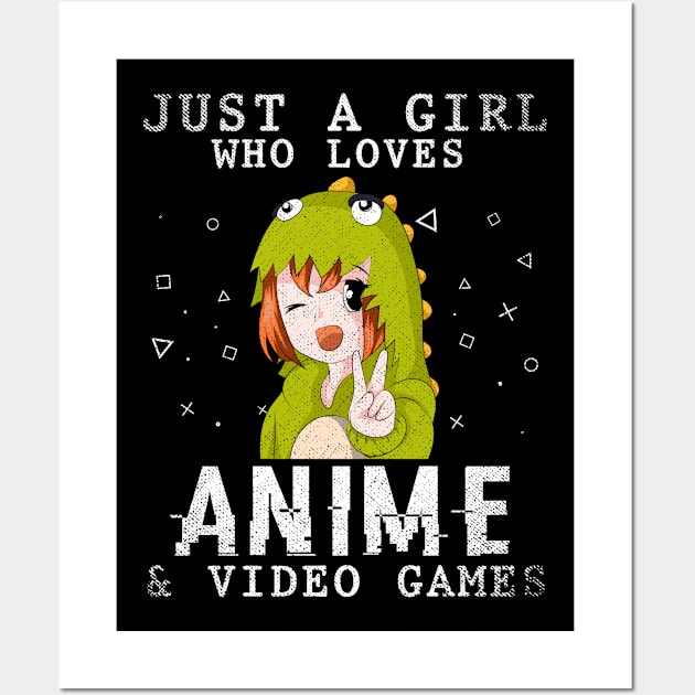 Just A Girl Who Loves Anime And Video Games Wall Art by ShirtsShirtsndmoreShirts